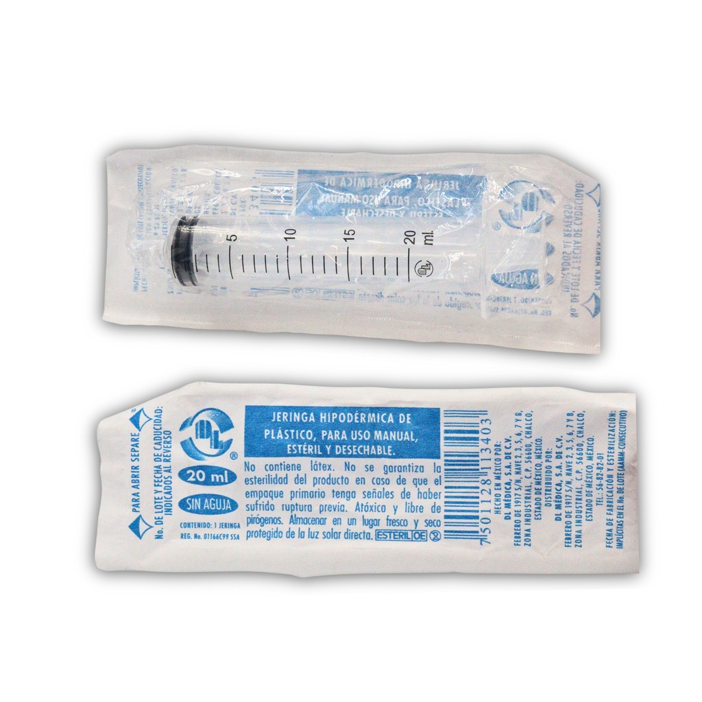 JERINGA 20 ML S/A C/1 PIEZA DENTILAB