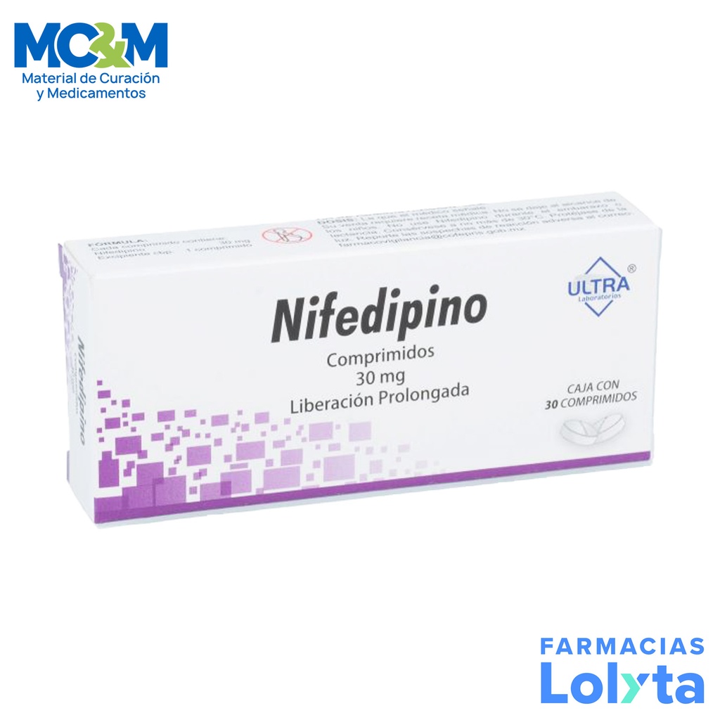 NIFEDIPINO 30 MG C/30 COMPRIMIDOS LP LAB ULTRA