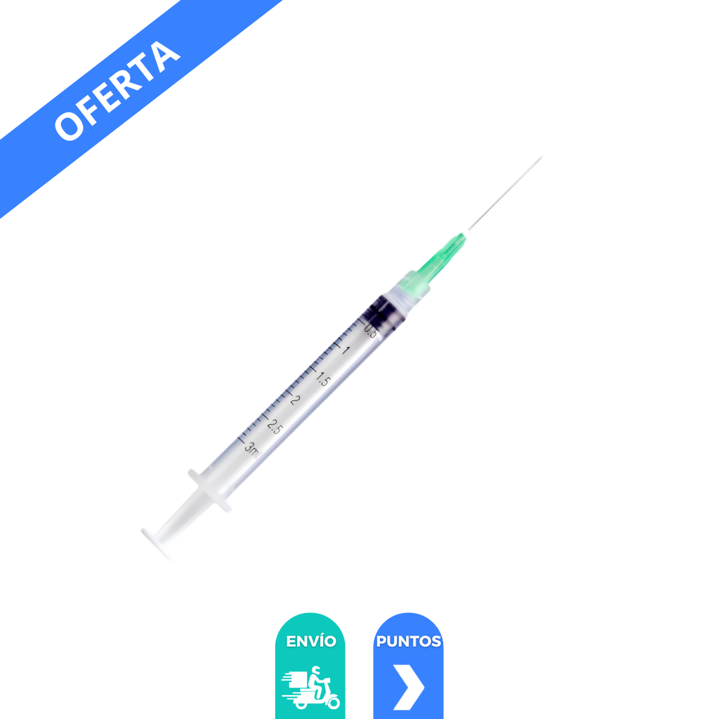 [71] JERINGA 3 ML 21 G X 32 MM C/A PIEZA VERDE SENSIMEDICAL