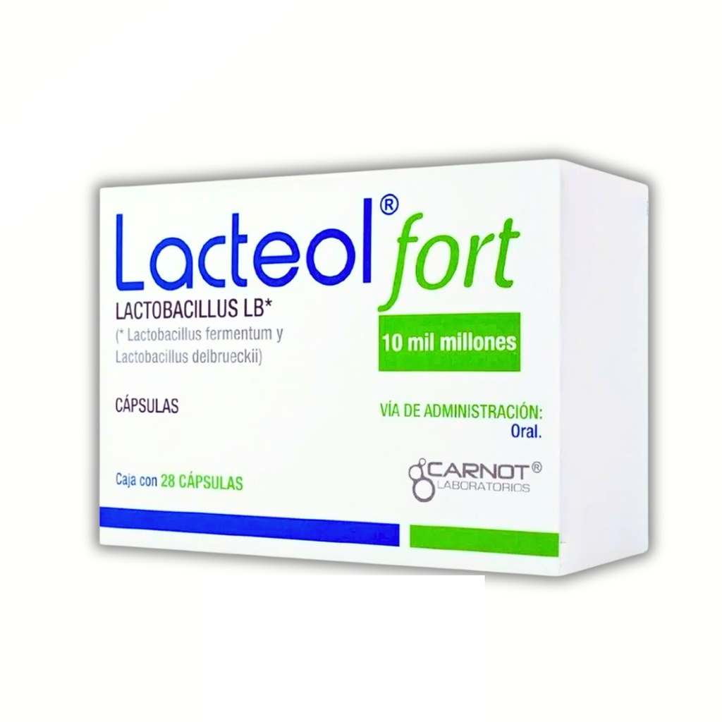 LACTEOL FORT 340 MG C/28 CAP LACTOBACILLUS LB (10 MIL MILLONES ) LAB CARNOT