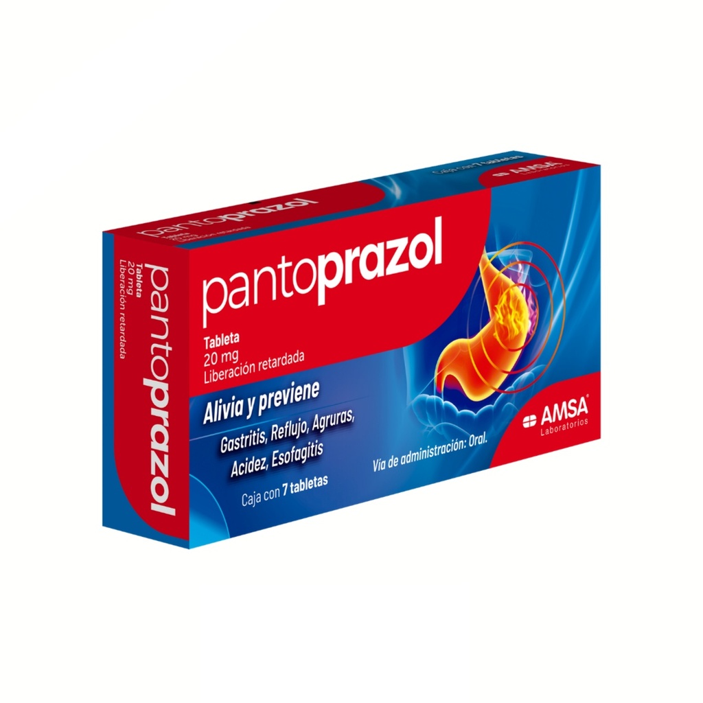 PANTOPRAZOL 20 MG C/7 TAB LIBERACION RETARDADA LAB AMSA