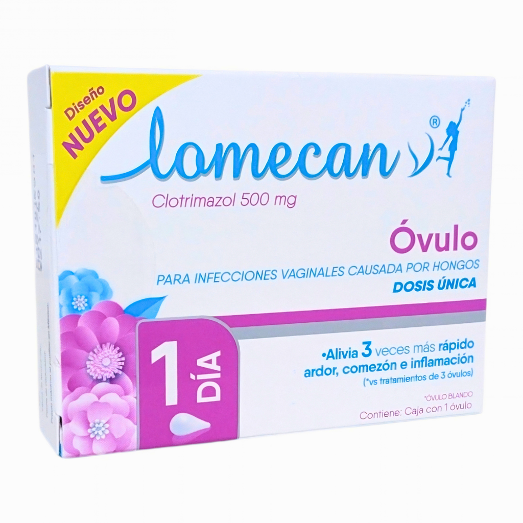 LOMECAN 500 MG CLOTRIMAZOL C/1 OVULO LAB GENOMMA