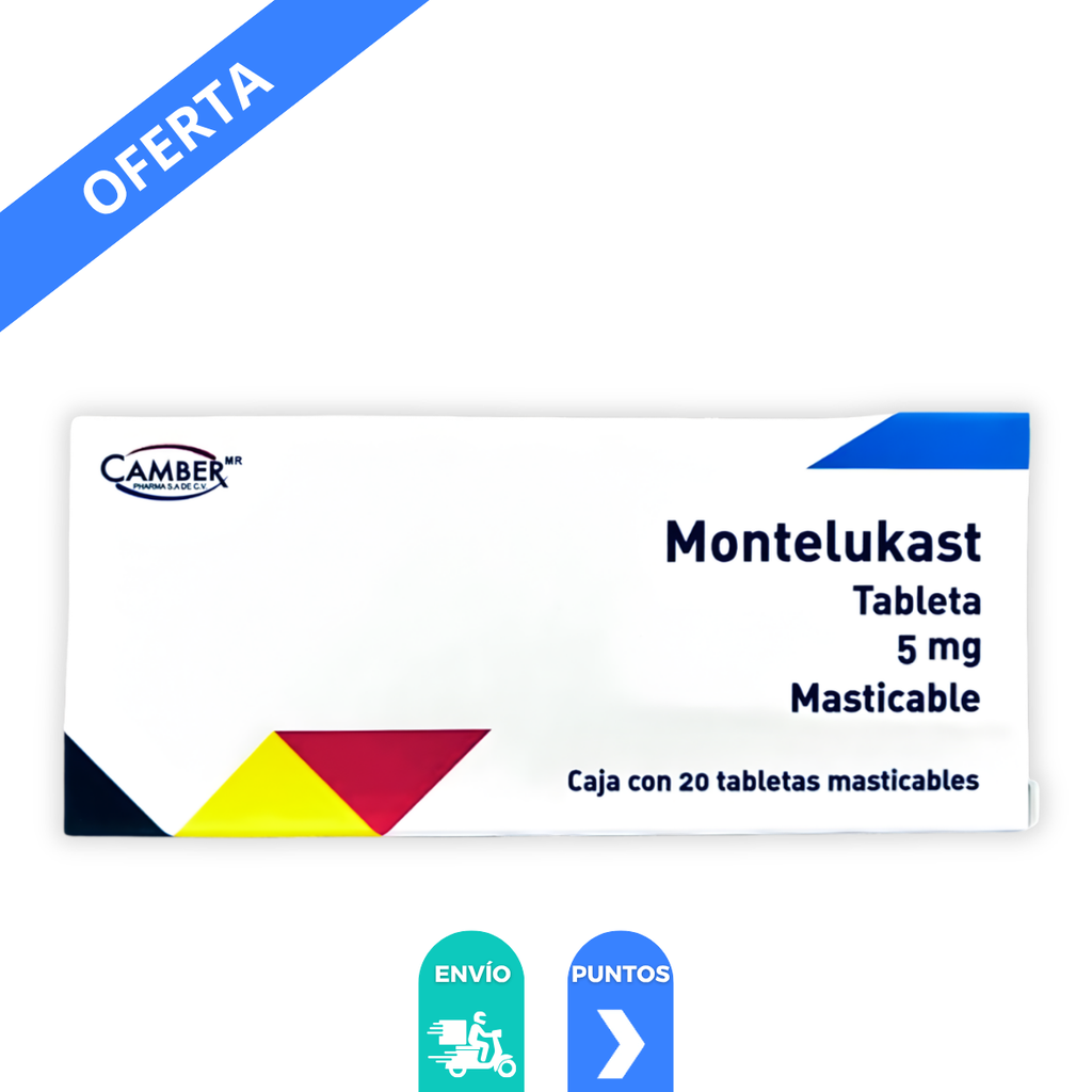MONTELUKAST 5 MG C/20 TAB MASTICABLES LAB CAMBER