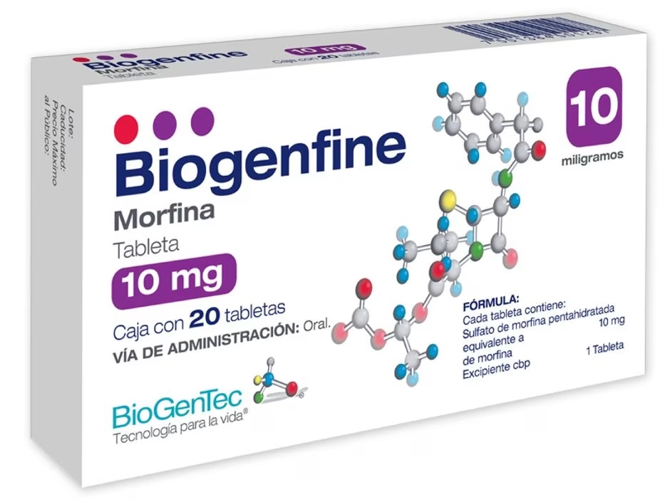 MORFINA 10 MG C/20 TAB BIOGENFINE LAB PSICOFARMA GRUPO I