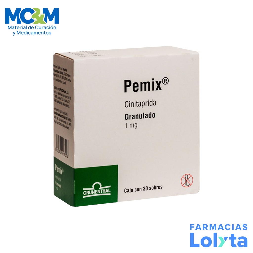 PEMIX 1MG C/30 SOBRES GRANULADO CINITAPRIDA LAB GRUNENTHAL