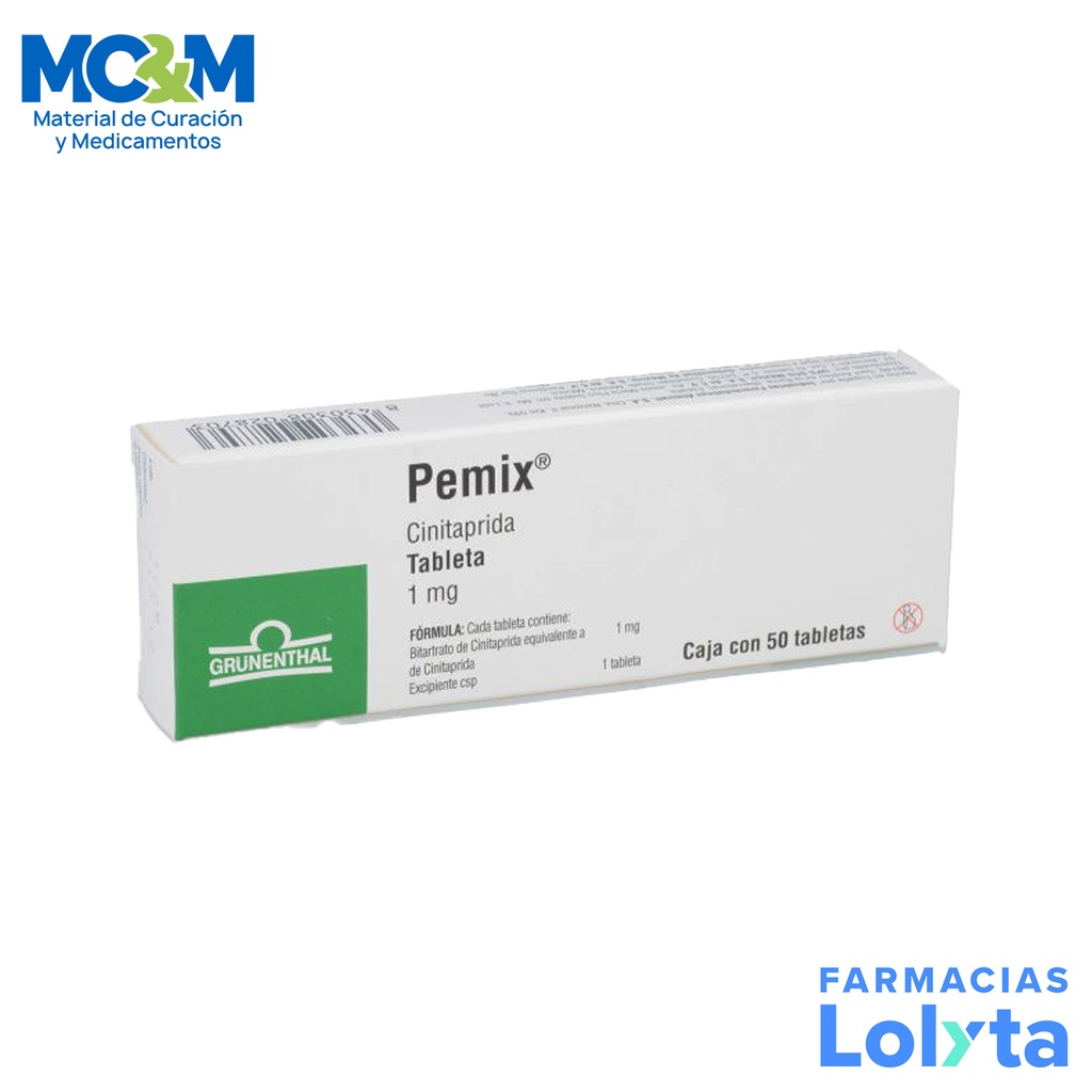 PEMIX 1MG C/50 TAB CINITAPRIDA GRUNENTHAL