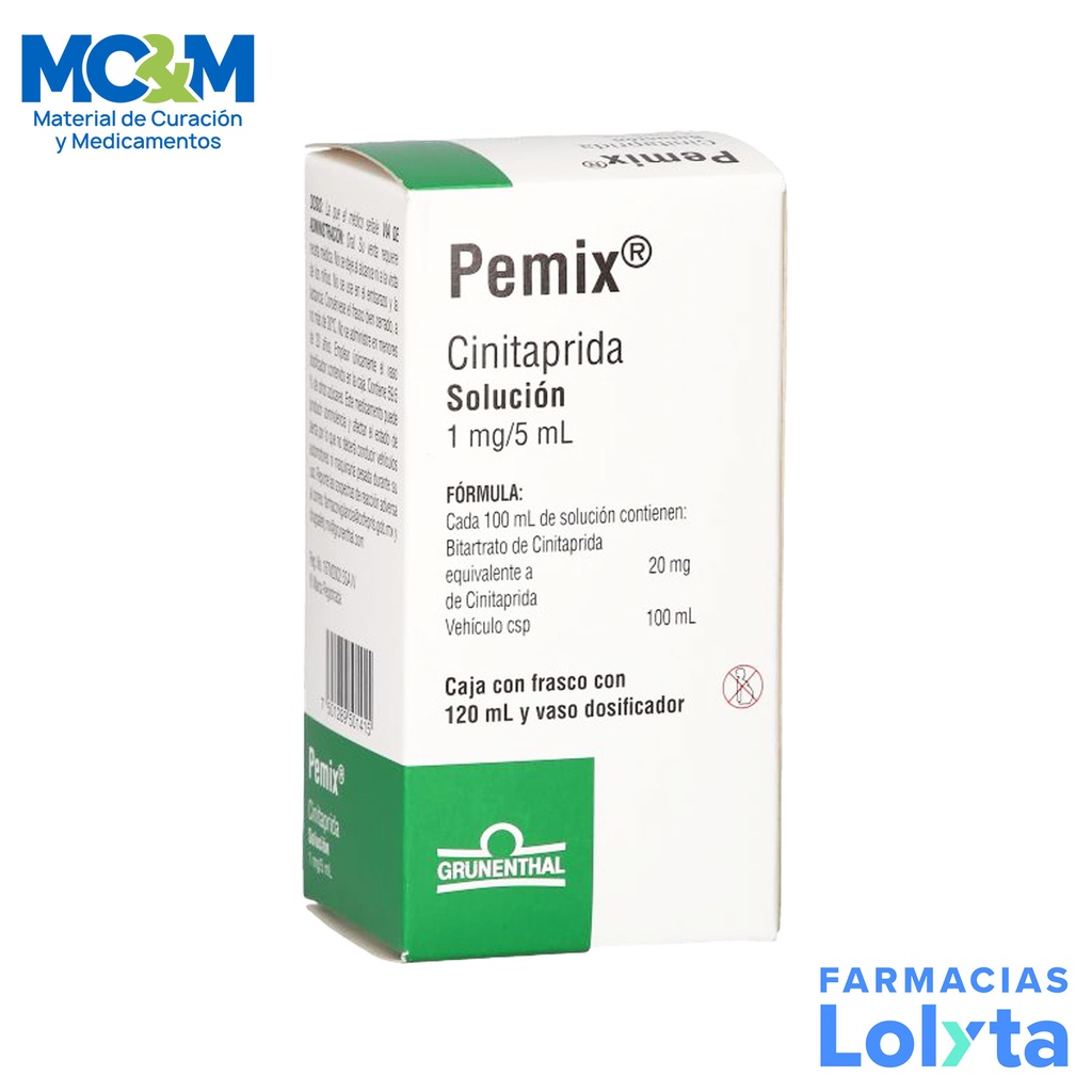 PEMIX SOL ORAL 1 MG/5 ML C/120 ML CINITAPRIDA LAB GRUNENTHAL