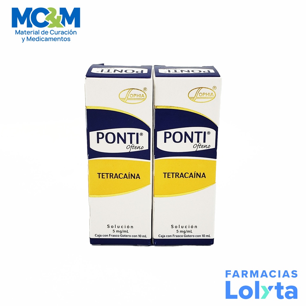 PONTI OFTENO SOL OFTALMICA 5 MG/ML C/10 ML TETRACAINA LAB SOPHIA