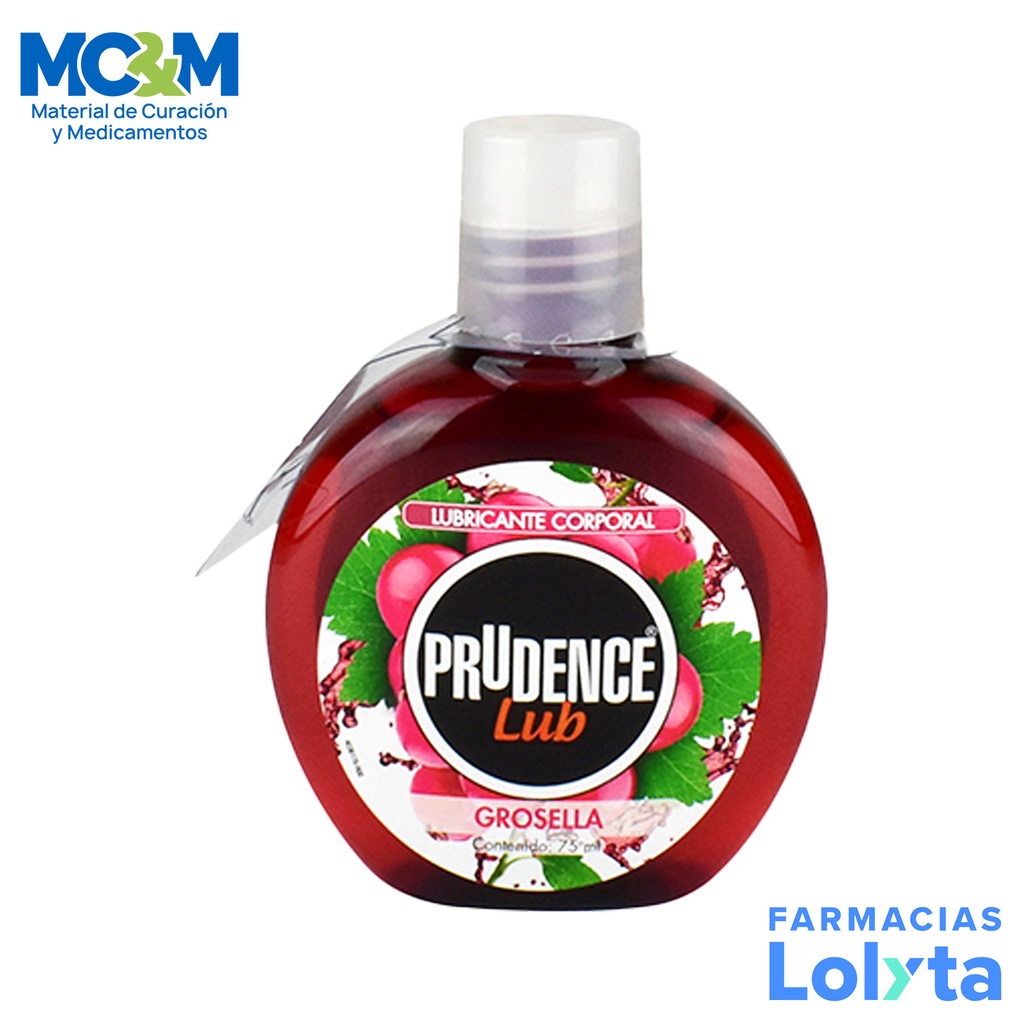 PRUDENCE LUB 75 ML SABOR Y AROMA GROSELLA LUBRICANTE INTIMO LAB DKT