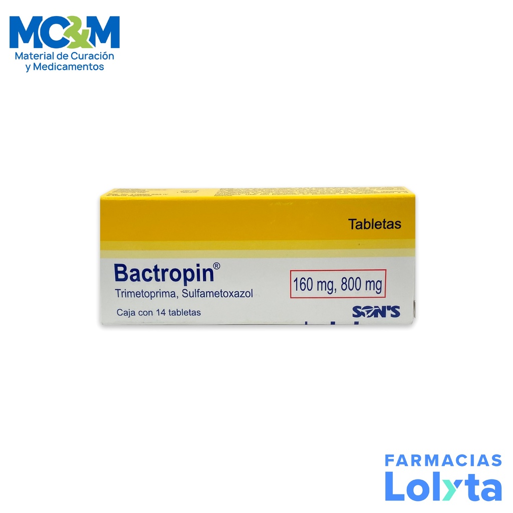 TRIMETOPRIMA SULFAMETOXAZOL 160 MG/800 MG C/14 TAB BACTROPIN LAB SONS