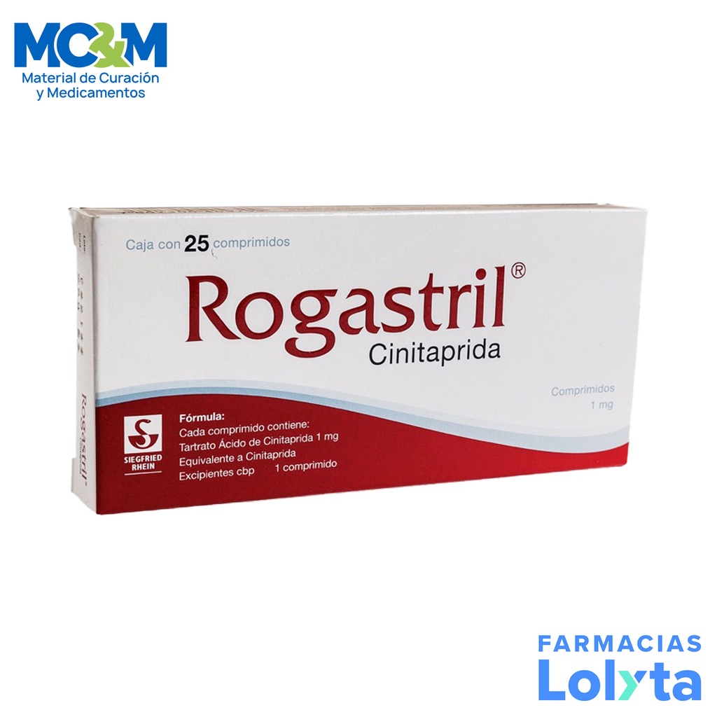 ROGASTRIL 1MG C/25 COMPRIMIDOS CINITAPRIDA LAB SIEGFRIED