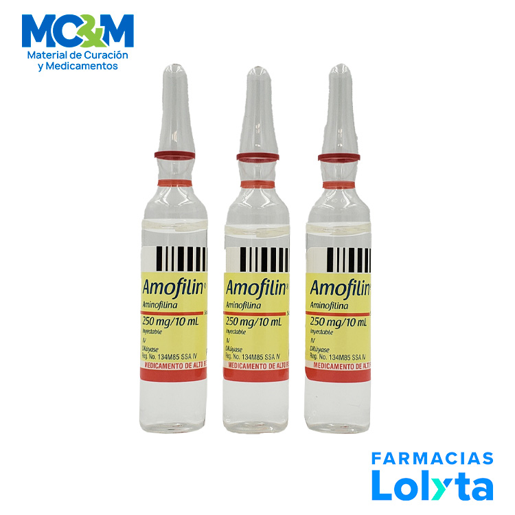 AMINOFILINA SOL INY 250 MG AMOFILIN LAB PISA