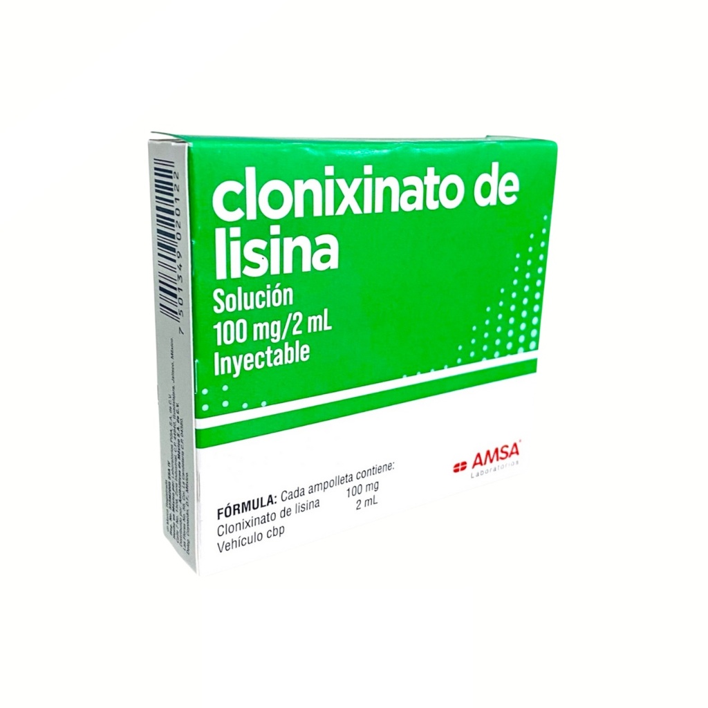 CLONIXINATO DE LISINA SOL INY 100 MG/2 ML C/5 AMP LAB AMSA
