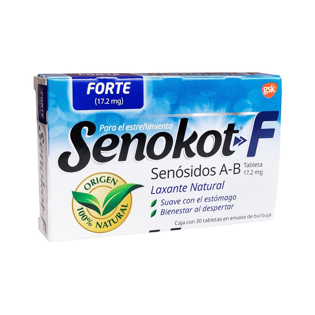 SENOKOT-F 374 MG C/30 TAB SENOSIDOS A-B LAB HALEON