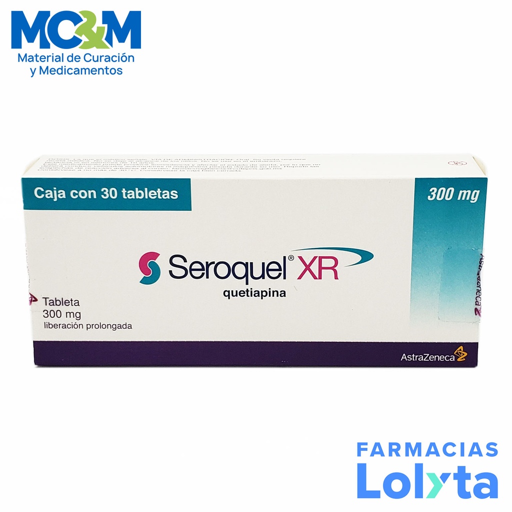 SEROQUEL XR 300MG C/30 TB QUETIAPINA LAB ASTRAZENECA