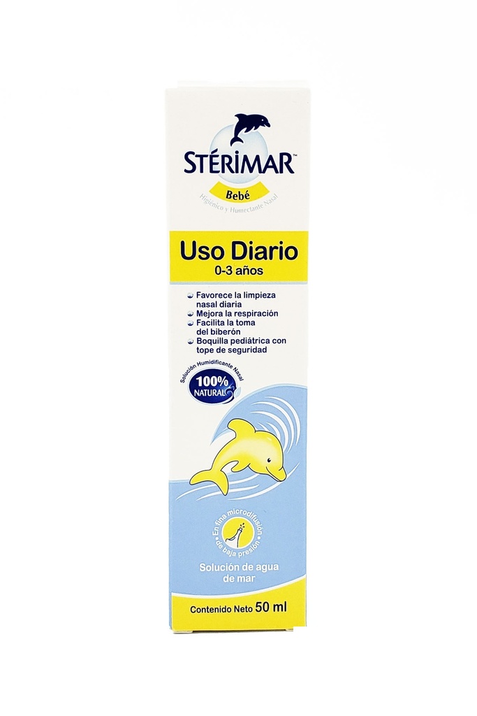 [2475] STERIMAR BEBE USO DIARIO 0-3 AÑOS SOL NASAL C/50 ML AGUA DE MAR ISOTONICA LAB CHURCH&DWIGHT