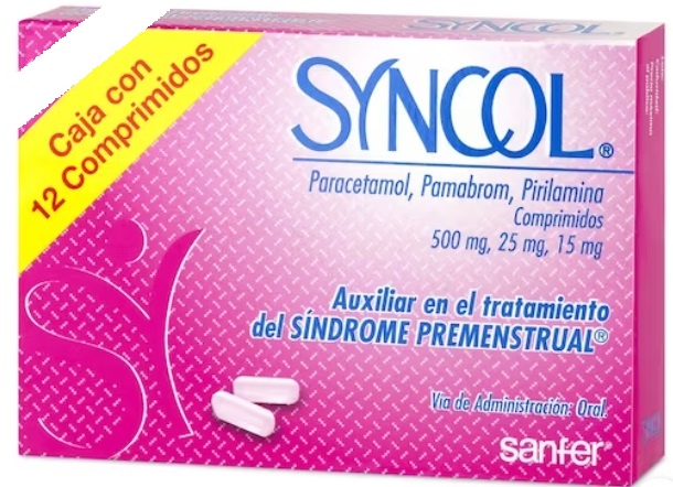 [1819] SYNCOL 500/25/15 MG C/12 COMPRIMIDOS PARACETAMOL PAMABROM PIRILAMINA LAB SANFER