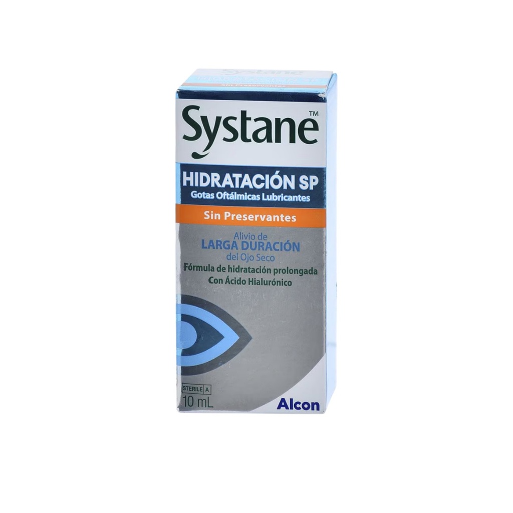 SYSTANE HIDRATACION SP GOTAS OFTALMICAS LUBRICANTES FCO C/10 ML CON ACIDO HIALURONICO LAB ALCON