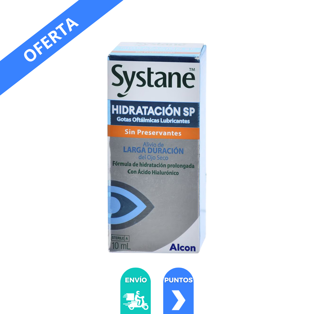 [2509] SYSTANE HIDRATACION SP GOTAS OFTALMICAS LUBRICANTES FCO C/10 ML CON ACIDO HIALURONICO LAB ALCON