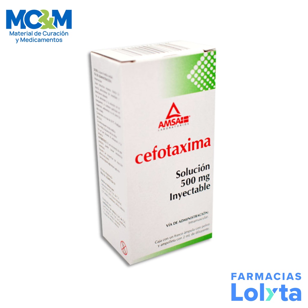 CEFOTAXIMA SOL INY 500 MG IM AMSA