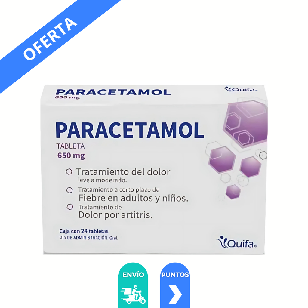 PARACETAMOL 650 MG C/24 TAB LAB QUIFA