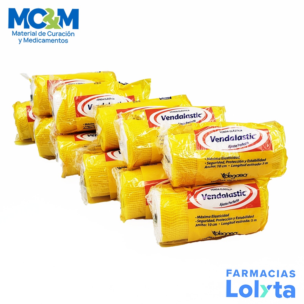 VENDA ELASTICA 10 CM X 5 M PIEZA VENDALASTIC DEGASA