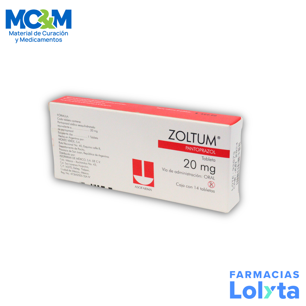 ZOLTUM 20MG C/14 TAB PANTOPRAZOL LAB ASOFARMA