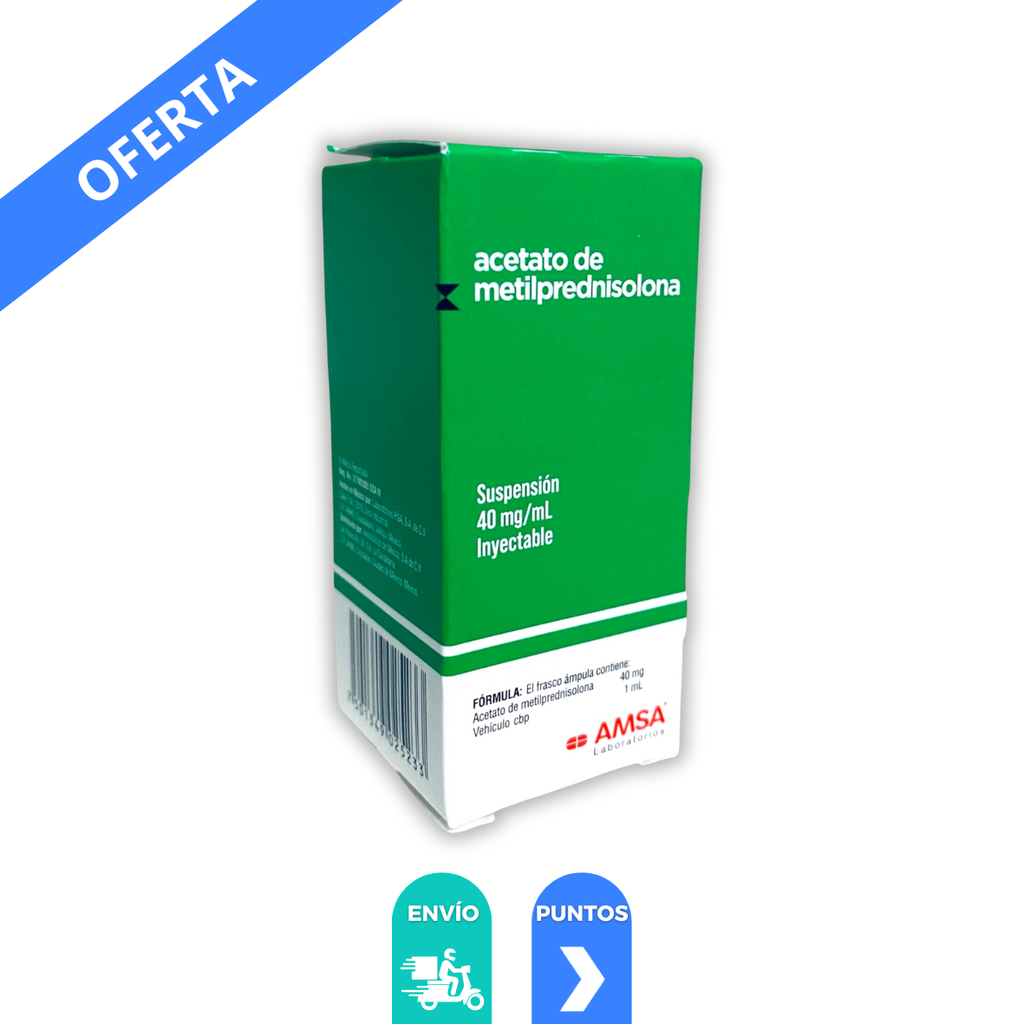 ACETATO DE METILPREDNISOLONA SOL INY 40 MG/ML C/2 ML LAB AMSA