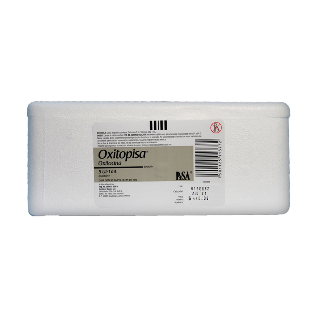 OXITOCINA SOL INY 5 UI/ML C/ 50 AMP OXITOPISA LAB PISA (RF)
