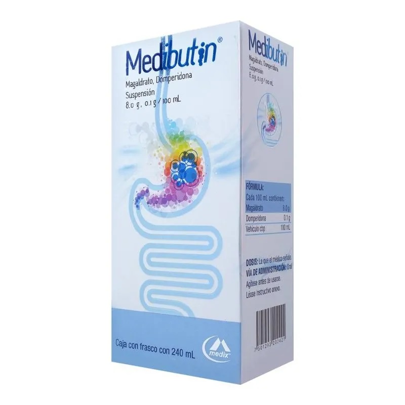 MEDIBUTIN SUSPENSION 8/0.1 G/100 ML C/240 ML MAGALDRATO DOMPERIDONA LAB MEDIX