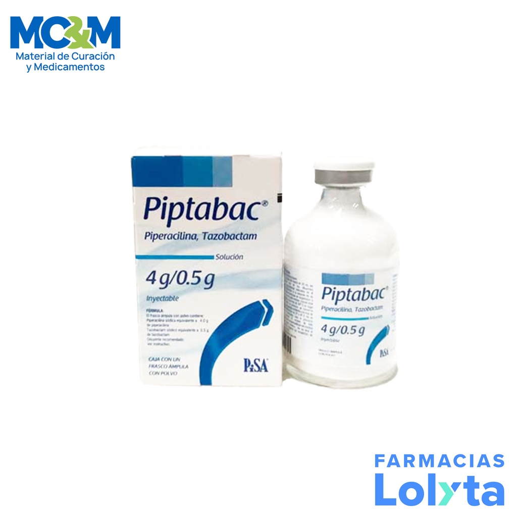 PIPERACILINA TAZOBACTAM SOL INY 4/0.5 G PIPTABAC LAB PISA