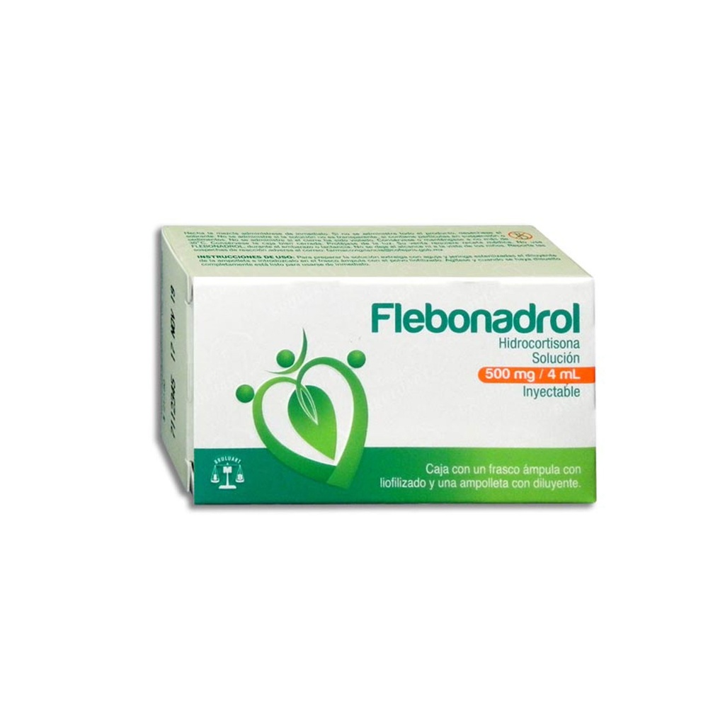 HIDROCORTISONA SOL INY 500 MG/4 ML FLEBONADROL LAB BRULUART