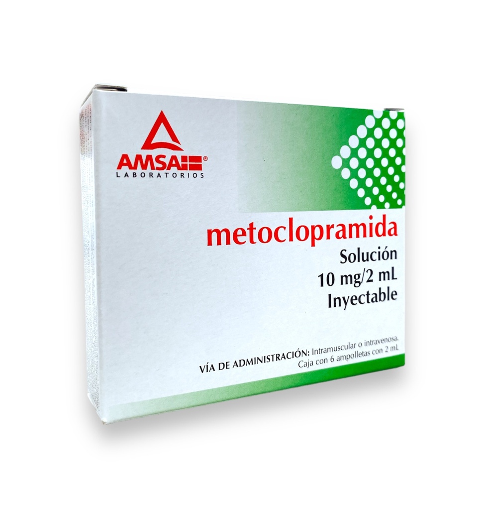 [2600] METOCLOPRAMIDA SOL INY 10 MG/2 ML C/6 AMP LAB AMSA (PLASTICO)