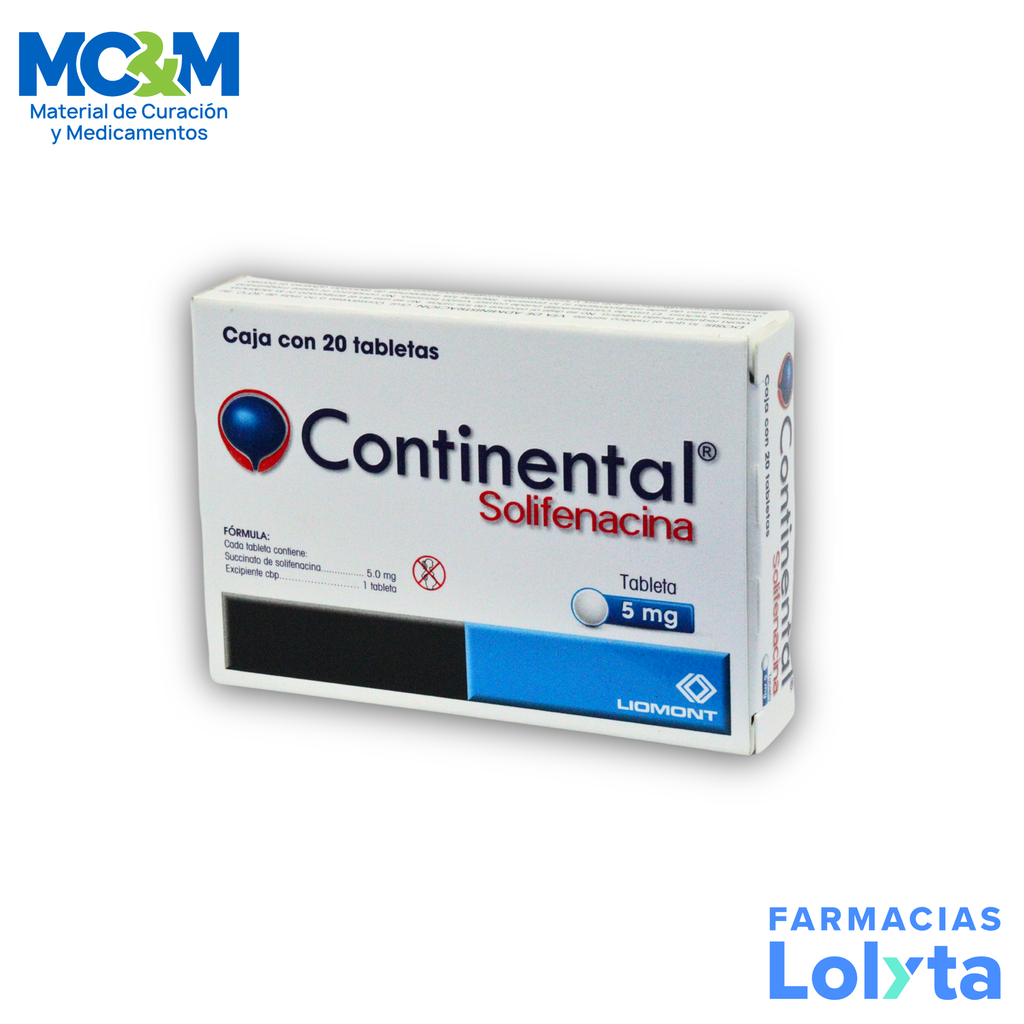 [2608] CONTINENTAL 5 MG C/20 TAB SOLIFENACINA LAB LIOMONT