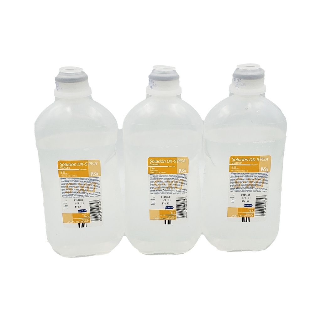 GLUCOSA 5% SOL INY 500 ML SOLUCION DX-5 LAB PISA