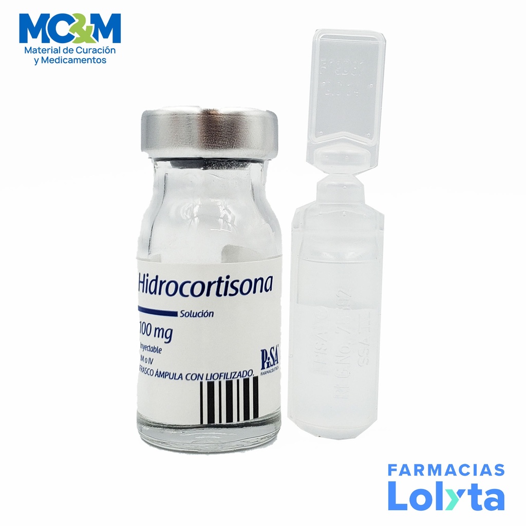 HIDROCORTISONA SOL INY 100 MG LAB PISA