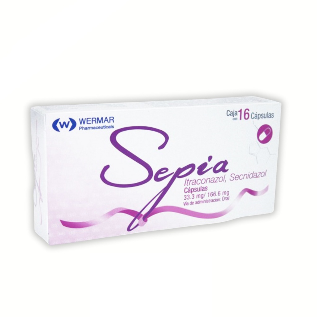 ITRACONAZOL SECNIDAZOL C/16 CAP 33.33/166.66 MG SEPIA LAB WERMAR