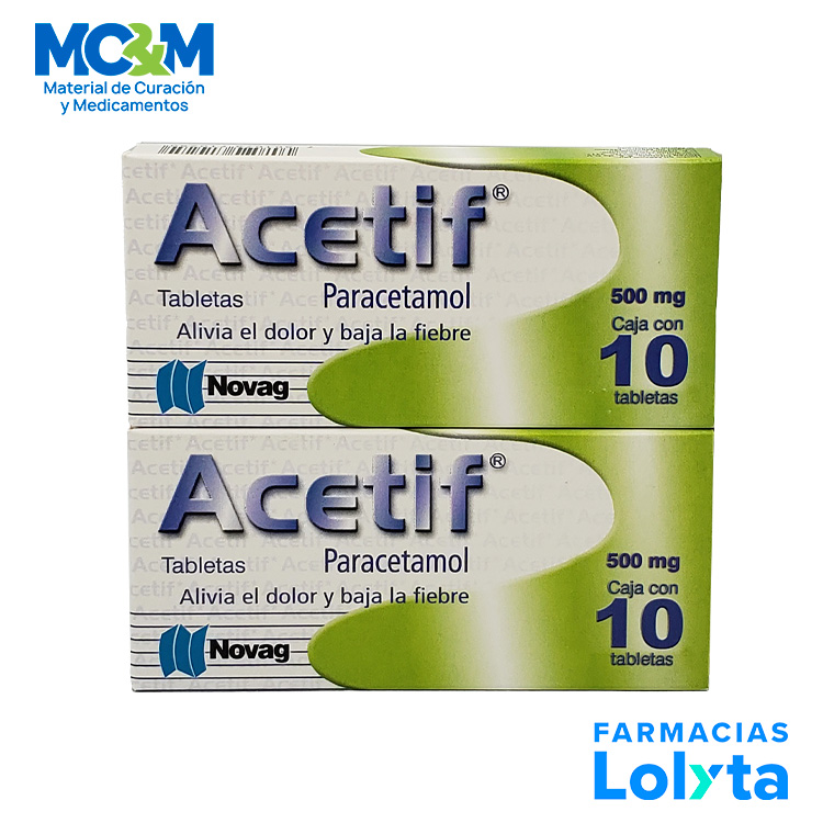 PARACETAMOL 500 MG C/10 TAB ACETIF LAB NOVAG