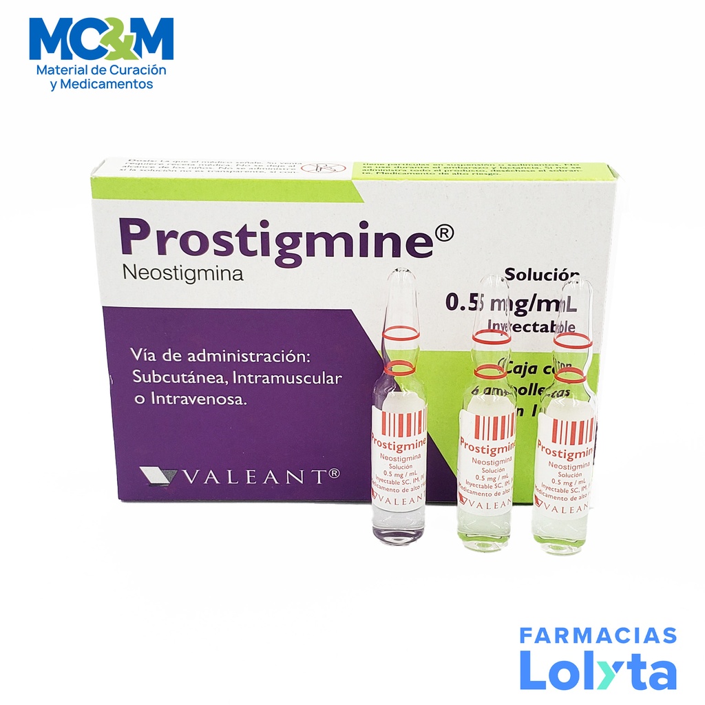 PROSTIGMINE SOL INY 0.5MG/ML C/6 AMP NEOSTIGMINA LAB VALEANT
