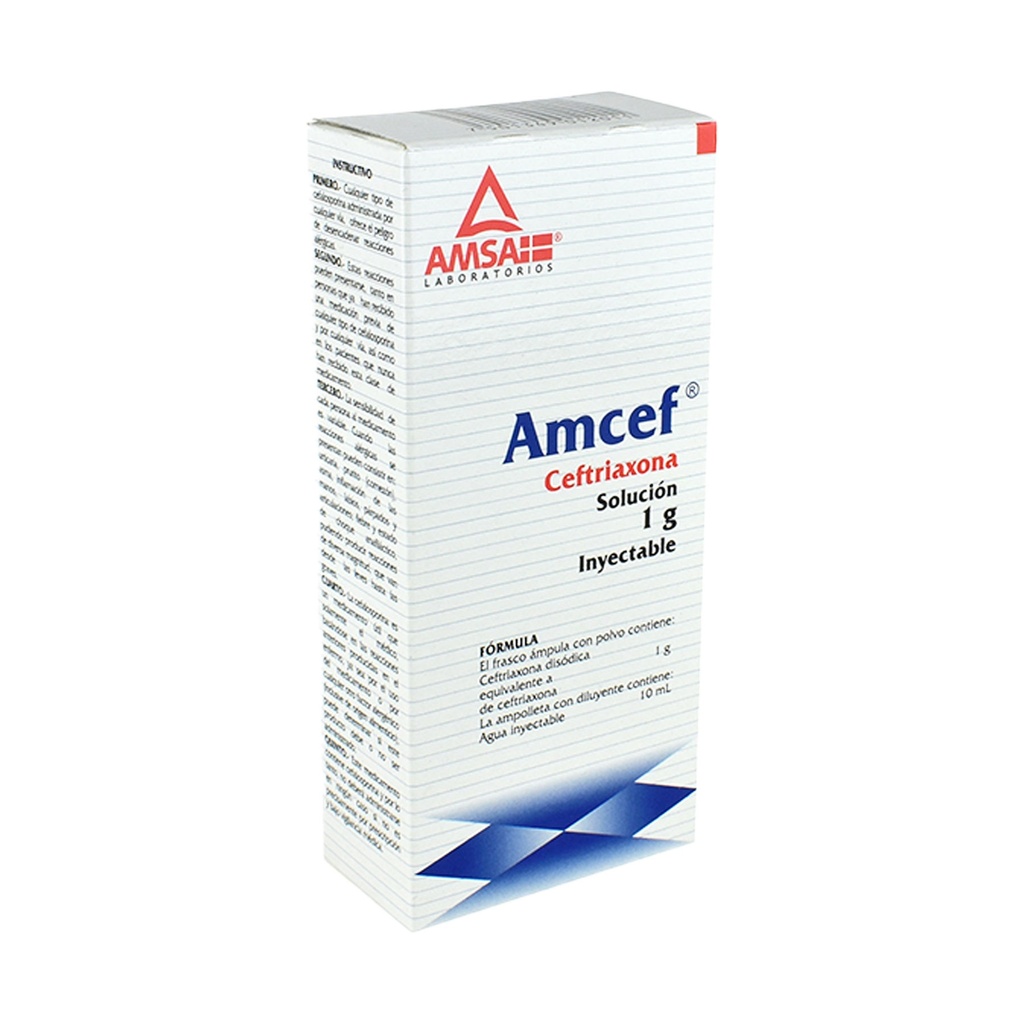 CEFTRIAXONA SOL INY 1 G IV AMCEF LAB AMSA