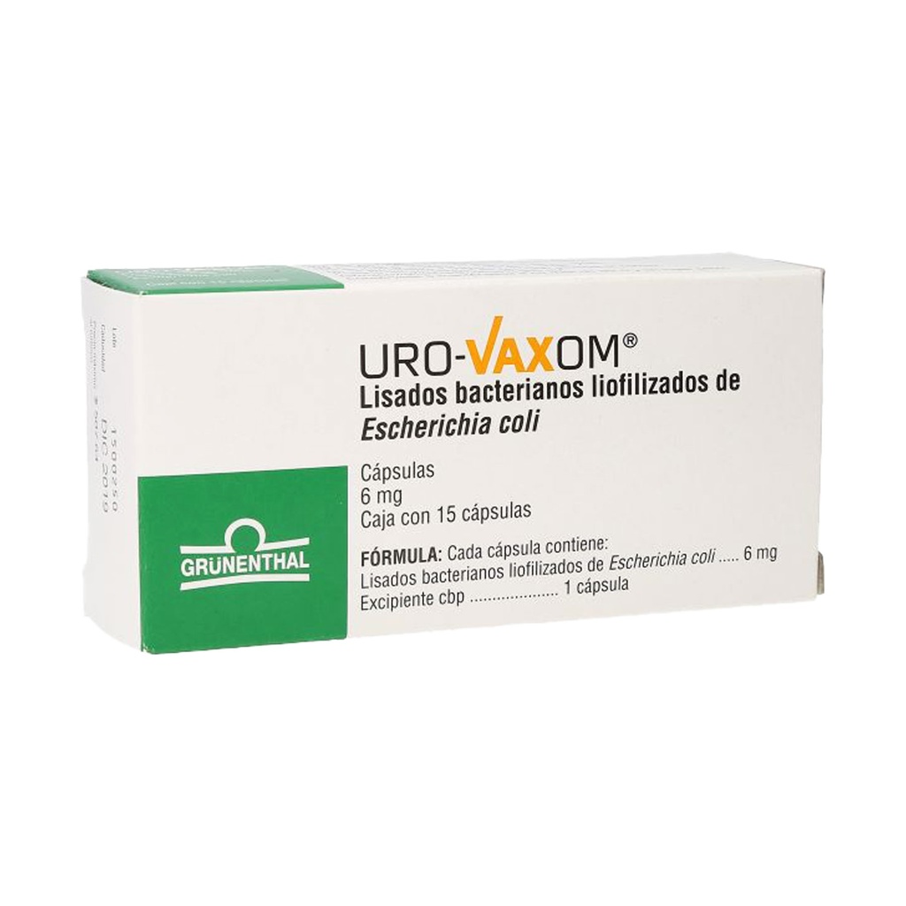 [2698] URO VAXOM 6 MG C/15 CAP LISADOS BACTERIANOS LIOFILIZADOS DE ESCHERICHIA COLI LAB GRUNENTHAL