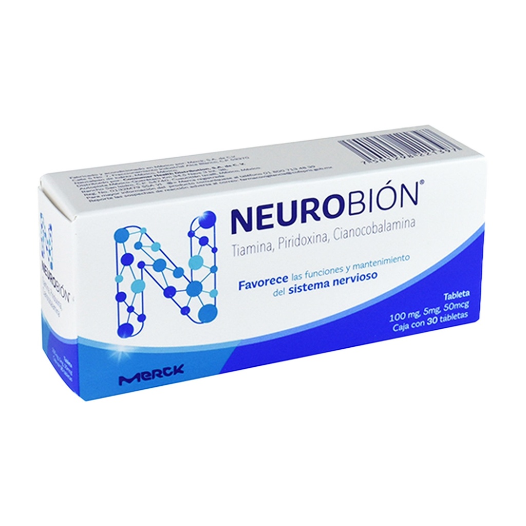NEUROBION 100/5MG/50MCG C/30 TAB TIAMINA PIRIDOXINA CIANOCOBALAMINA LAB MERCK