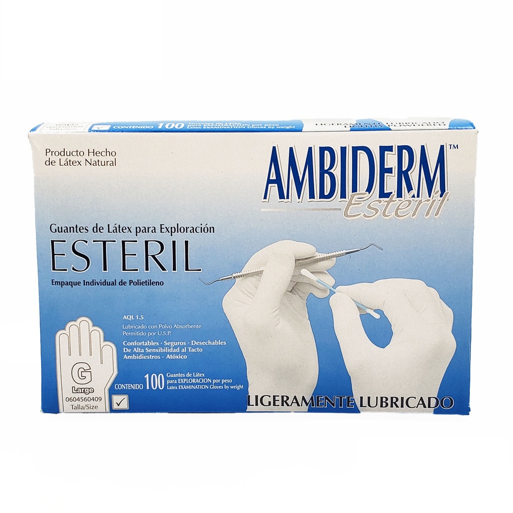 GUANTE ESTERIL GRANDE C/100 AMBIDERM