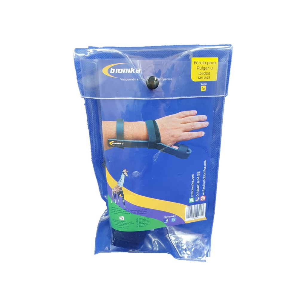 FERULA PARA PULGAR Y DEDOS UNIVERSAL CHICA MH-243 BIONIKA