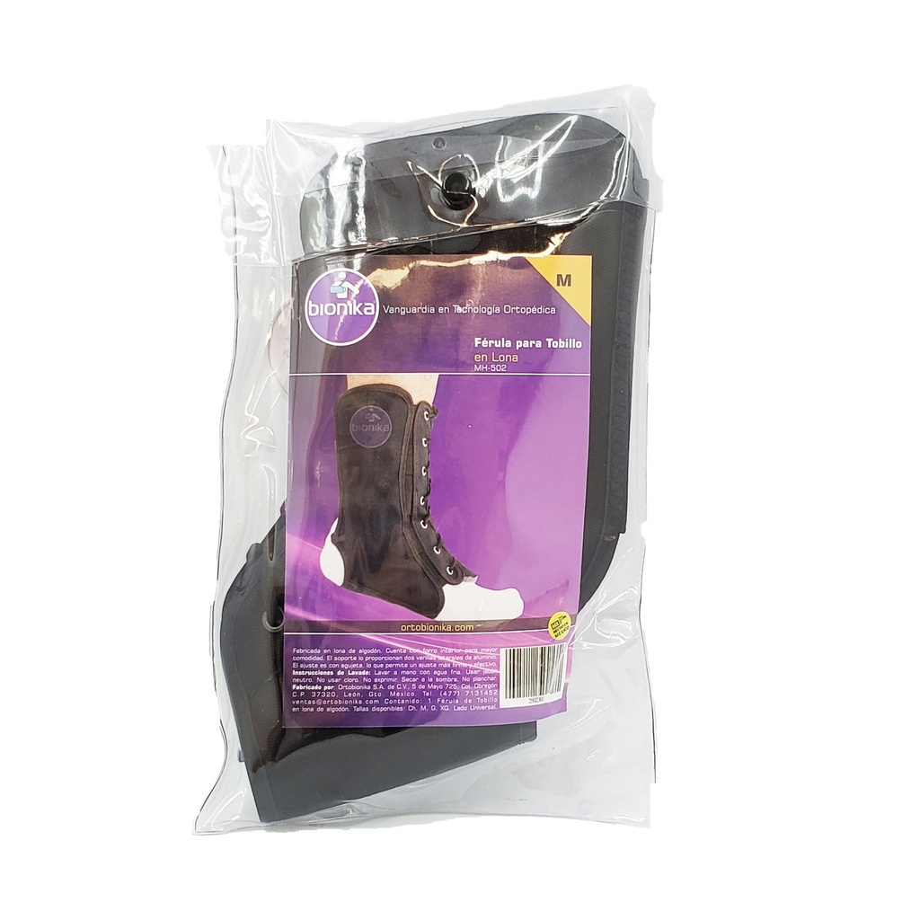 FERULA PARA TOBILLO EN LONA MEDIANA MH-502 BIONIKA