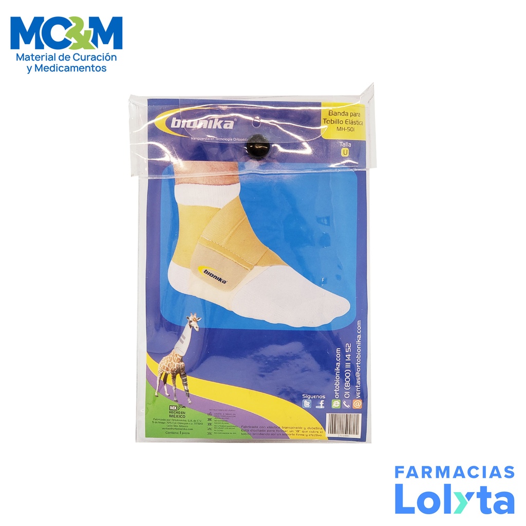 TOBILLERA ELASTICA SENCILLA UNITALLA MH-501 BIONIKA