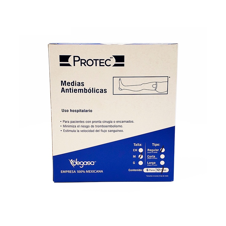 MEDIA ANTIEMBOLICA MEDIANA REGULAR A LA RODILLA PROTEC DEGASA 1608400