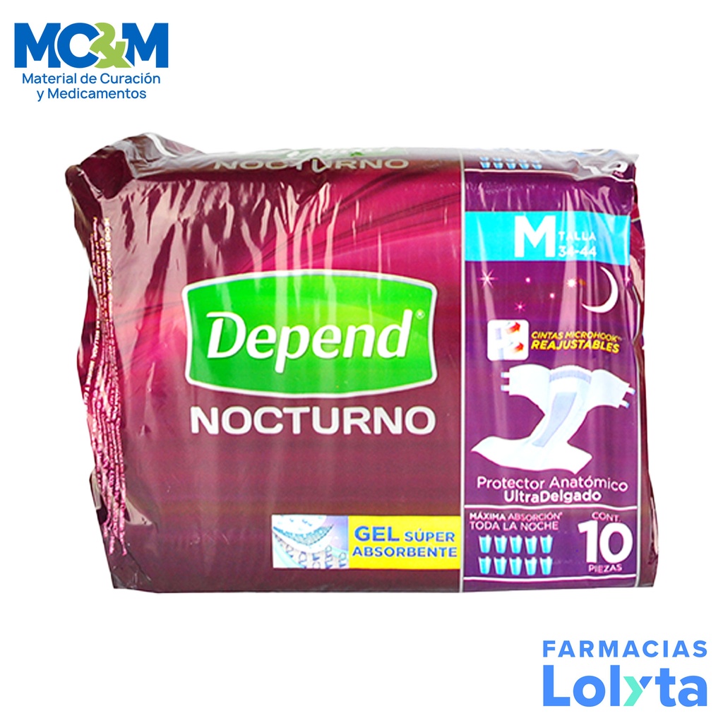 DEPEND CALZON NOCTURNO ADULTO MEDIANO C/10 PZA LAB KIMBERLY