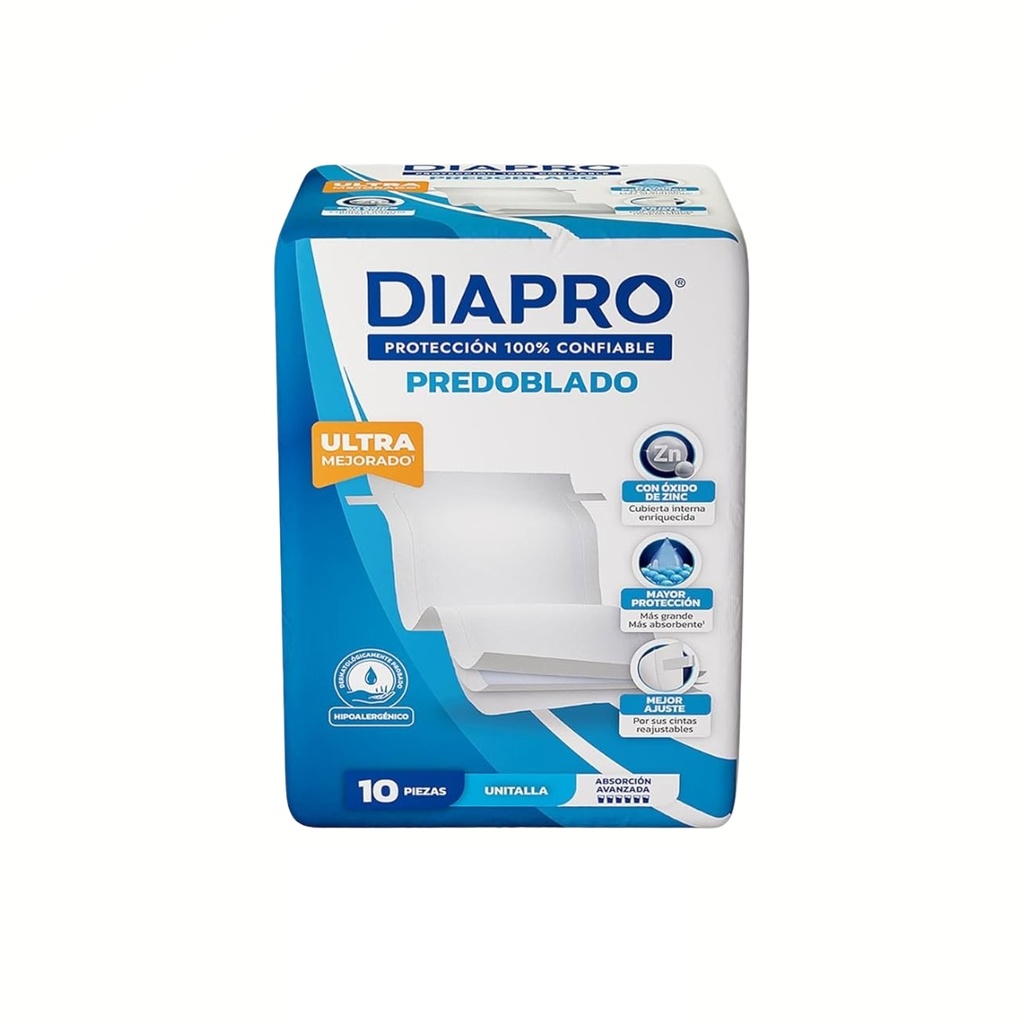 PAÑAL DIAPRO ADULTO PREDOBLADO GEL UNITALLA C/10 PZAS KIMBERLY CLARK