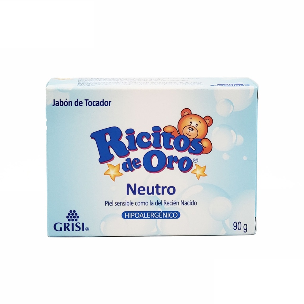 JABON RICITOS DE ORO PARA BEBE NEUTRO C/90 G GRISI